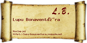 Lupu Bonaventúra névjegykártya